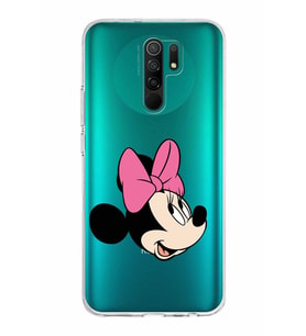 Xiaomi Redmi 9 Uyumlu Kapak Minnie Mouse Tasarımlı Şeffaf Silikon Kılıf
