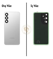 Samsung Galaxy S25 Plus Gümüş Renk Arka Kapak Arka Cam Batarya Kapağı Pil Kapağı Lazer Kesim Back Cover Galaxy S25 Plus Uyumlu