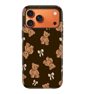 iPhone 17 Pro Max Uyumlu Kılıf Lansman İçi Kadife Temalı Desenli Silikon Teddy Pattern