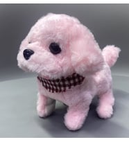 Sesli Havlayan Yürüyen Pilli Sevimli Oyuncak Peluş Köpek Emekleme Oyuncağı Arkadaşı Yürüteç (Pembe)