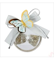 Lavantalı ve Mavi Kelebekli 6,5cm Metal Pano Magnet, 1 Adet