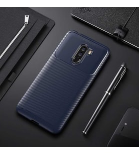 Xiaomi Pocophone F1 Kılıf Esnek Soft Karbon Tasarım Legion Serisi (Lacivert)