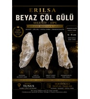 Sertifikalı Beyaz Çöl Gülü Selenit Taşı Kütle - 6-8 cm Premium Kalite Doğal Ham Kristal Jips