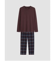 LC WAIKIKI Mürdüm Baskılı Erkek Pijama Takımı