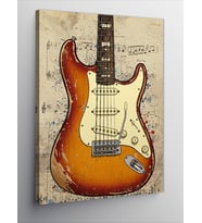 Kanvas Tablo Elektro Gitar ve Müzikal Enerji