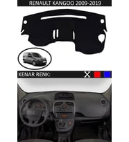 Renault Kangoo 2009-2019 Için Uygun Torpido Koruma Halısı Siyah Kenar Renk Siyah