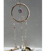 Kristal Kuvars Sun Catcher 5- Güneş Tutucu, Güneş Yakalayıcı, Doğal Taşlı, El Yapımı (Beyaz)