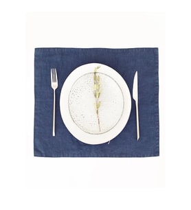 Lacivert Keten Amerikan Servis 2'li Set 35x45cm