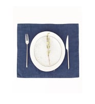 Lacivert Keten Amerikan Servis 2'li Set 35x45cm