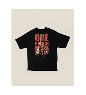 Saitama One Punch Man Baskılı Unisex Oversize Anime Karakter Tişört
