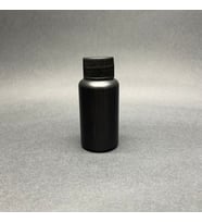 50 cc Siyah PE Plastik Şişe  - Beyaz Kapaklı- 50ml Kapaklı Plastik Şişe- x 10 Adet