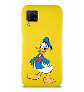 Huawei P40 Lite Soft Premier Kapak Donald Duck-C Tasarımlı Silikon Kılıf - Sarı (Şeffaf)