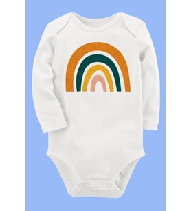 Organik Baskılı Pamuklu Unisex Bebek Body UZUNE234