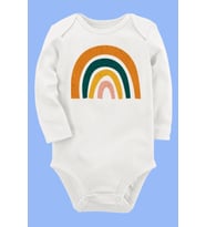 Organik Baskılı Pamuklu Unisex Bebek Body UZUNE234