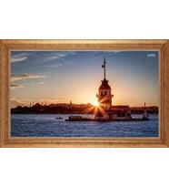 Çerçeveli Paspartulu Manzara Tablo ah894 (Gold)