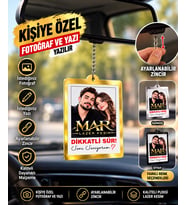 Kişiye Özel Çift Taraflı Dikiz Aynası süsü Fotoğraflı plexi ARABANDA EN GÜZEL HATIRAN SENİNLE!
