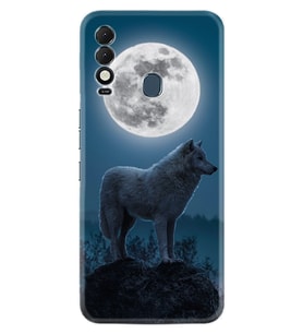 Spark 8T Kılıf Resimli Desenli Silikon Platinium Series Moon Wolf 1820