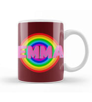 Emma  Name personalized Custom   vintage Retro Rainbow Style Design Gift Baby Gift For Her Kupa Bardak Porselen