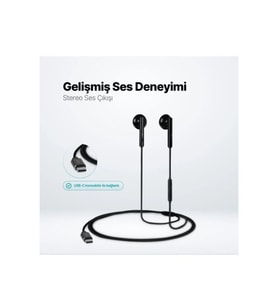Typc-e Girişli Ttec Rio  Usb-C Stereo Mikrofonlu Kulakiçi Kulaklık Siyah Uyumlu