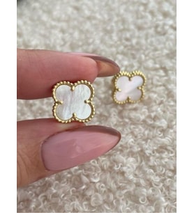Çift Taraflı Van Cleef Model Paslanmaz Çelik Küpe