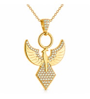 Gümüş Gold Zirkon Taşlı Anka Kuşu Kadın Kolye