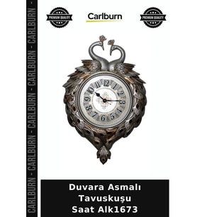 Özel Üretim Dekoratif Duvar Saati Salon Ev Hediyesi Duvara Asmalı Tavuskuşu Saat Alk1673