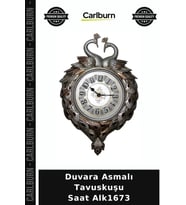 Özel Üretim Dekoratif Duvar Saati Salon Ev Hediyesi Duvara Asmalı Tavuskuşu Saat Alk1673