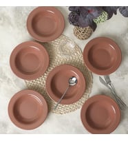 Kahverengi Bella Yemek Tabağı 21 Cm 6 Adet 605