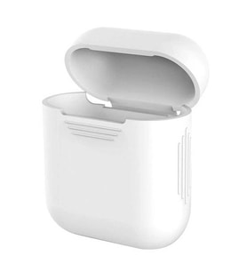 Apple Airpods 1. / 2. Nesil Uyumlu Kılıf Renkli Bitişik Silikon Uyumlu Kılıf (Beyaz)