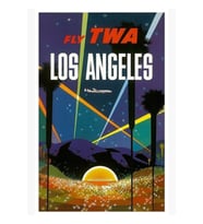 Los Angeles Seyahat Poster Tablo Ahşap Poster Dekoratif