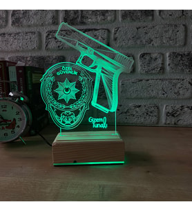 Özel Güvenliklere Kişiye Özel 3D Led Masa Lambası