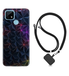 Realme C11 C21 C21Y C25Y C11 2021 Kılıf Boyun Askılı Silikon Renkli Prizmalar 1783