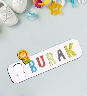BK Toys Çocuklara Özel İsimli Figürlü Ahşap Eğitici Yapboz Puzzle-22