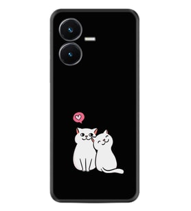 Vivo Y22S Kılıf Silikon Desen Özel Seri Love Cats 1690