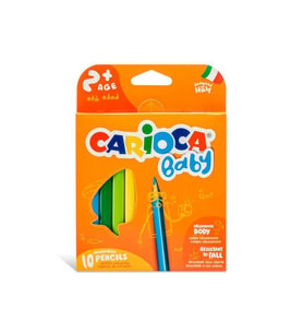 Carioca Baby Jumbo Üçgen Kuru Boya Kalemi 10 Renk 2+ Yaş 