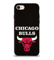 Apple iPhone 7 Uyumlu Lansman Kılıf Chicago Bulls Tasarımlı Altı Kapalı İçi Kadife Kaplı  Kapak (Şeffaf)