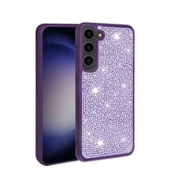 Lexroo Galaxy S23 Plus Kılıf Parlak Taşlı Tasarım Ston Kılıf - Derin Mor