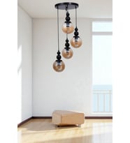 YAREN 4 LÜ TEPSİLİ SİYAH BAL CAMLI SARKIT