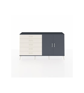 Arges Konsol 2 Raflı 5 Çekmeceli 2 Kapaklı 176x30x99 Antrasit-Antrasit/Aytaşı