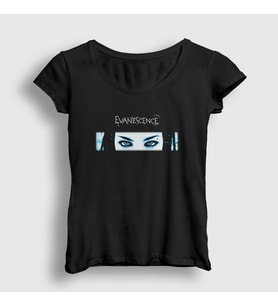 Presmono Kadın Siyah Eyes Evanescence T-Shirt 146037tt