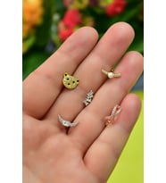 925 ayar papatya silver tragus küpe.rose.gold.rodaj.