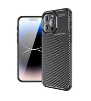 Coverzone iPhone 12 Pro Max ile Uyumlu Silikon K?l?f TPU Negro Silikon Ultra Slim Fit K?l?f ?le Uyumlu Karbon Delux K?l?f
