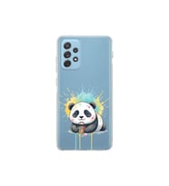 Samsung Galaxy A23 ile Uyumlu Splash Panda Tasarımlı Şeffaf Silikon Kılıf