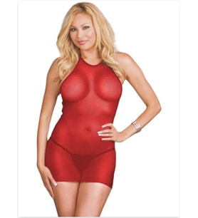 Mulvxbrf Brf02 Büyük Beden Kırmızı   Tül Babydoll (Mulvix)