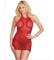 Mulvxbrf Brf02 Büyük Beden Kırmızı   Tül Babydoll (Mulvix)