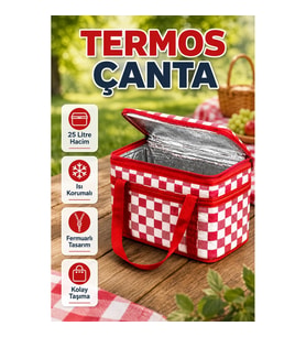 25 Litre Termos Çanta – Isı Korumalı Fermuarlı Geniş Hacimli Taşıma Çantası