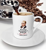BK Gift Kimseyi Tanımadım Ben Atatürk Temalı Türk Kahvesi Fincanı-5, Arkadaşa Hediye , Doğum Günü Hediyesi