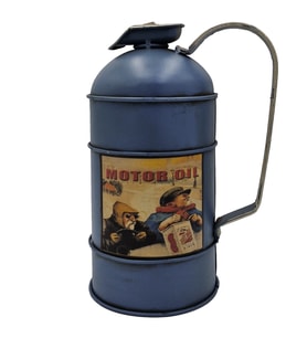 Nostaljik Motor Yağı Bidonu Metal Kumbara - Cafe, Bar, Ofis Dekorasyonu