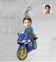Kişiye Özel Motorcu Erkek Ahşap Anahtarlık-1
