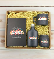 BK Gift Kişiye Özel İsimli DTF Anne Temalı Antrasit Defter & Kahve Fincanı & Kolonya & Mum Hediye Seti-2, Anneye Hediye, Anneler Günü Hediyesi